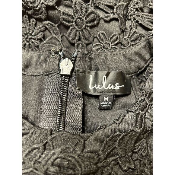 Lulus Love Poem Black Lace Mini Dress Size Medium - Picture 5 of 9